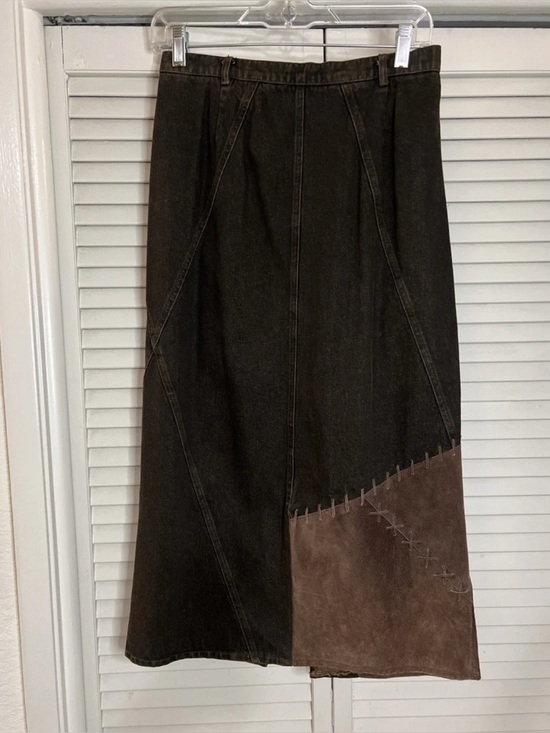 Dresses & Skirts - Vintage Nancy Bolen City Girl Western Skirt Brown Suede Cotton Maxi Cowgirl NEW